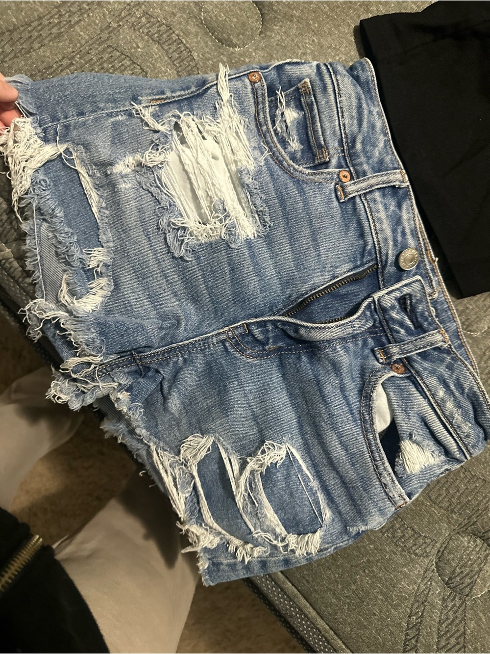 American Eagle Outfitters Light Blue Distressed Denim Cutoff Shorts